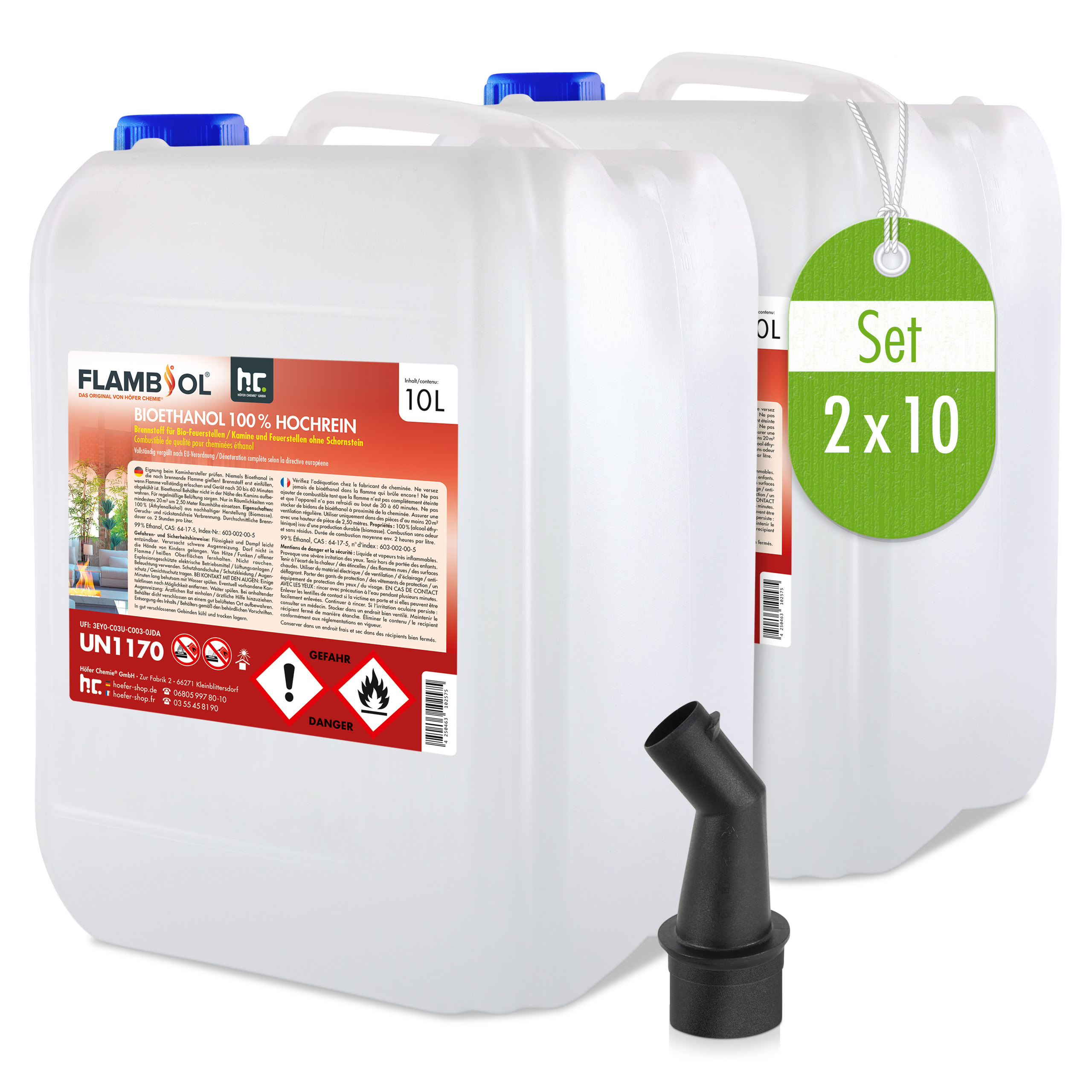 10 L FLAMBIOL® Bioéthanol 100% Ultra-pur