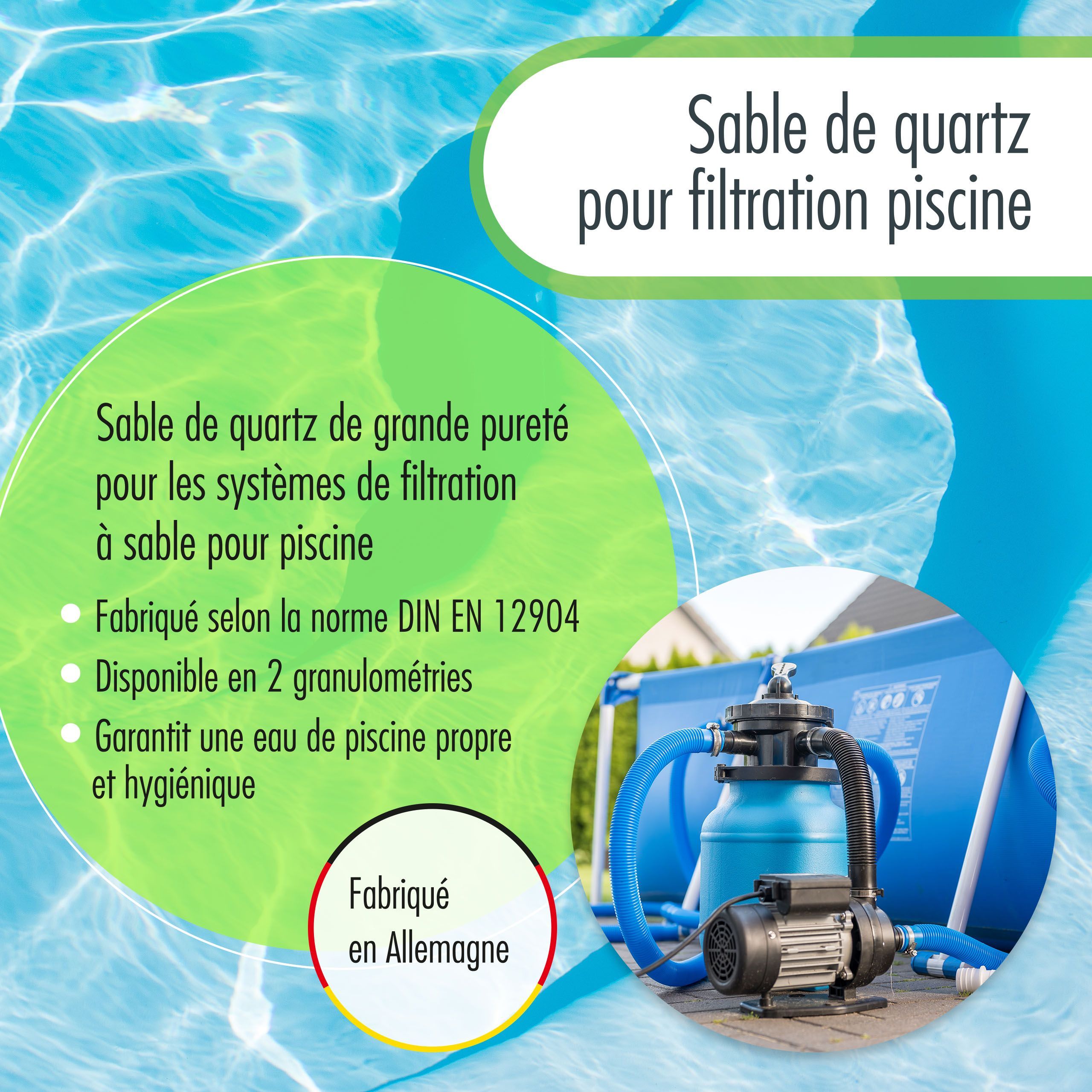5 kg de Sable de Quartz Premium pour Filtre 0,4 - 0,8 mm