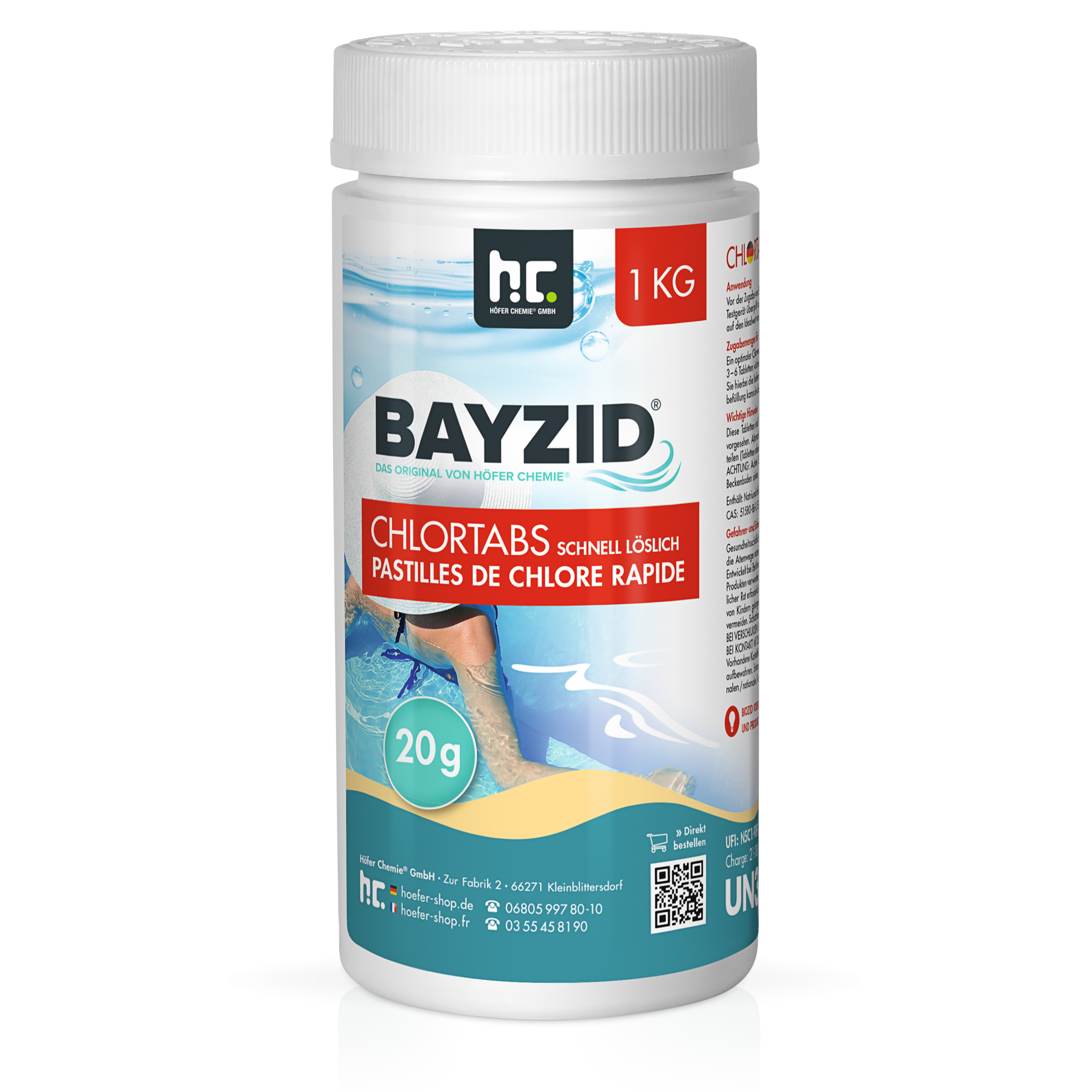 1 Kg Bayzid® Pastilles de chlore choc (20g)