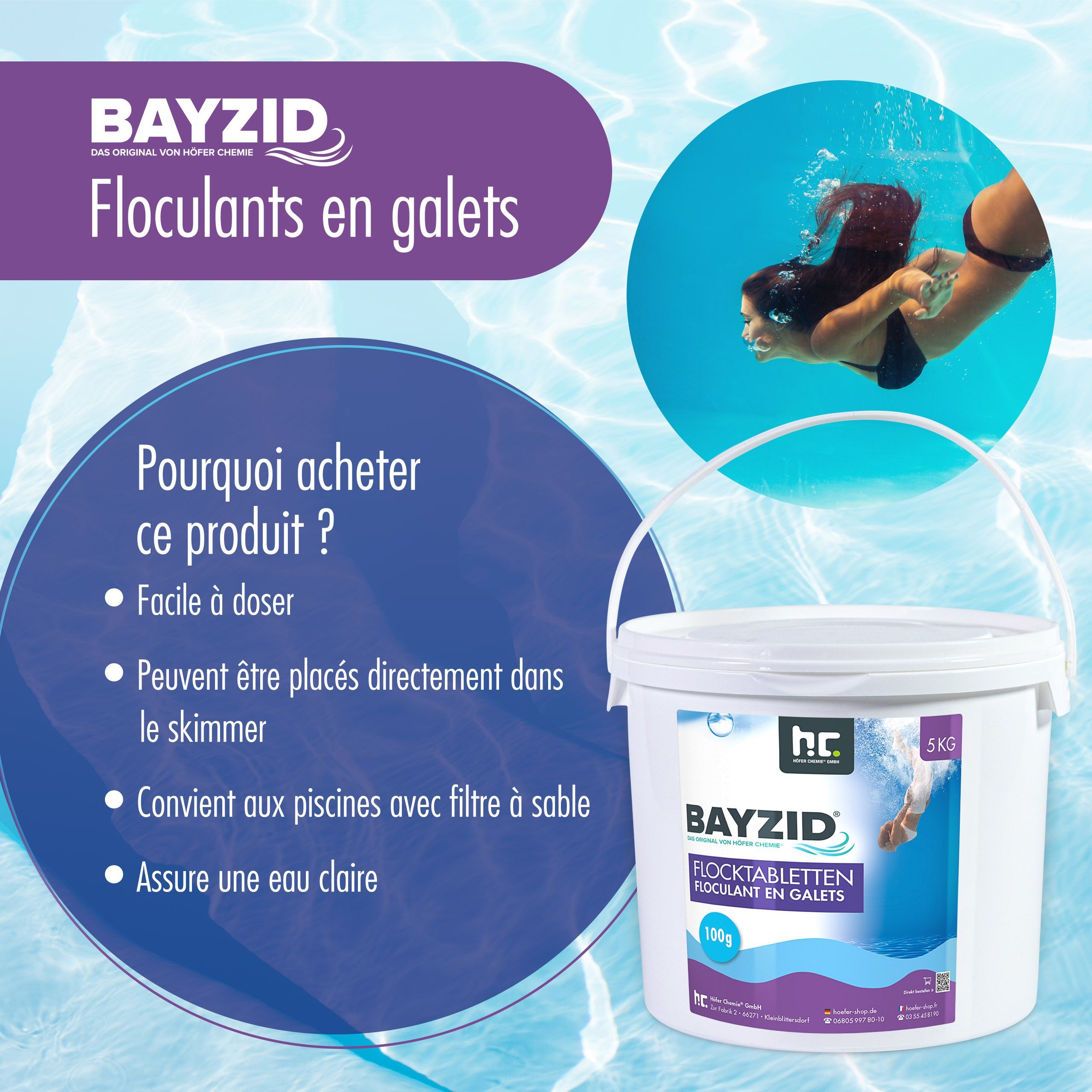 5 Kg Bayzid® Floculant en galets (100g)