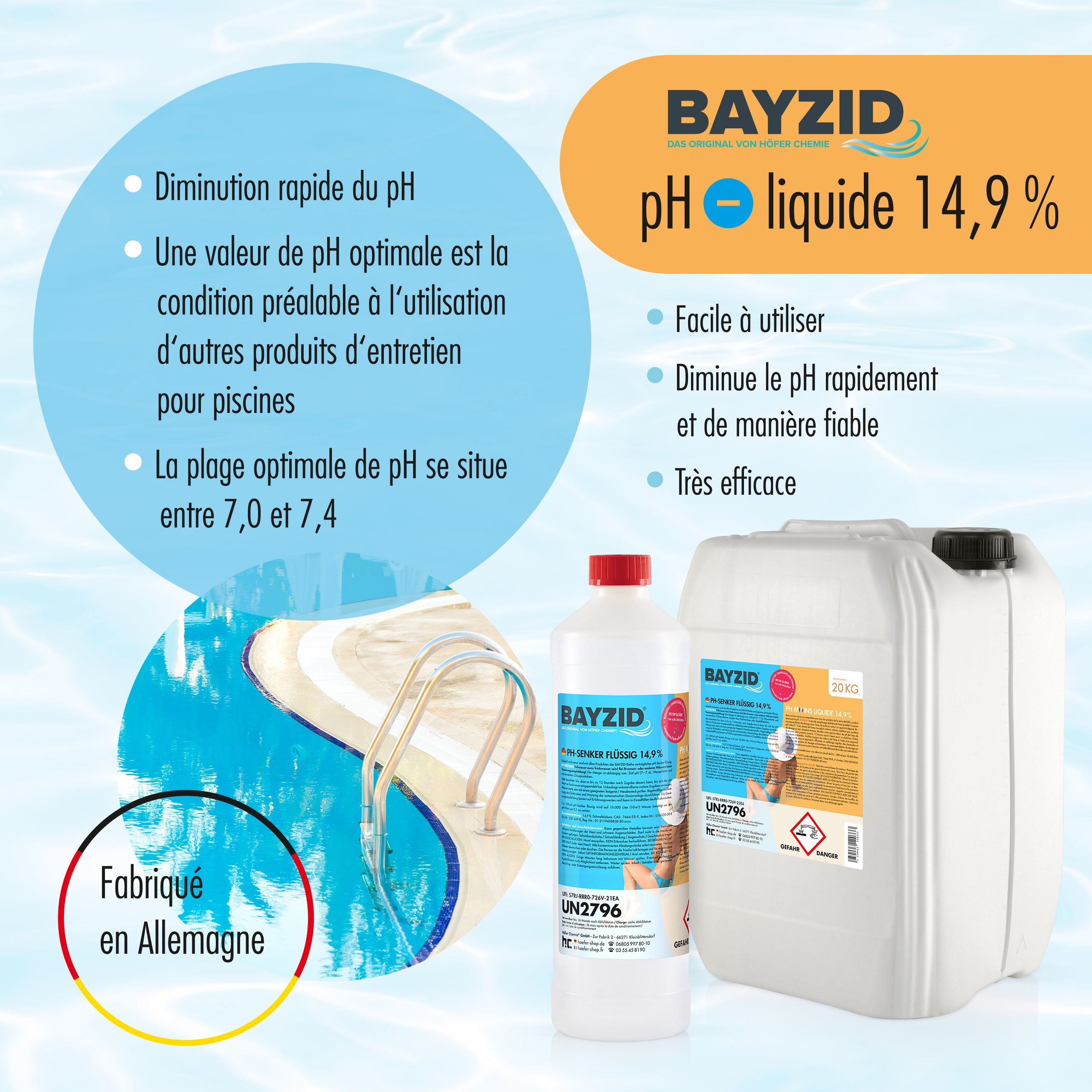 5 kg BAYZID® pH Moins liquide 14,9%