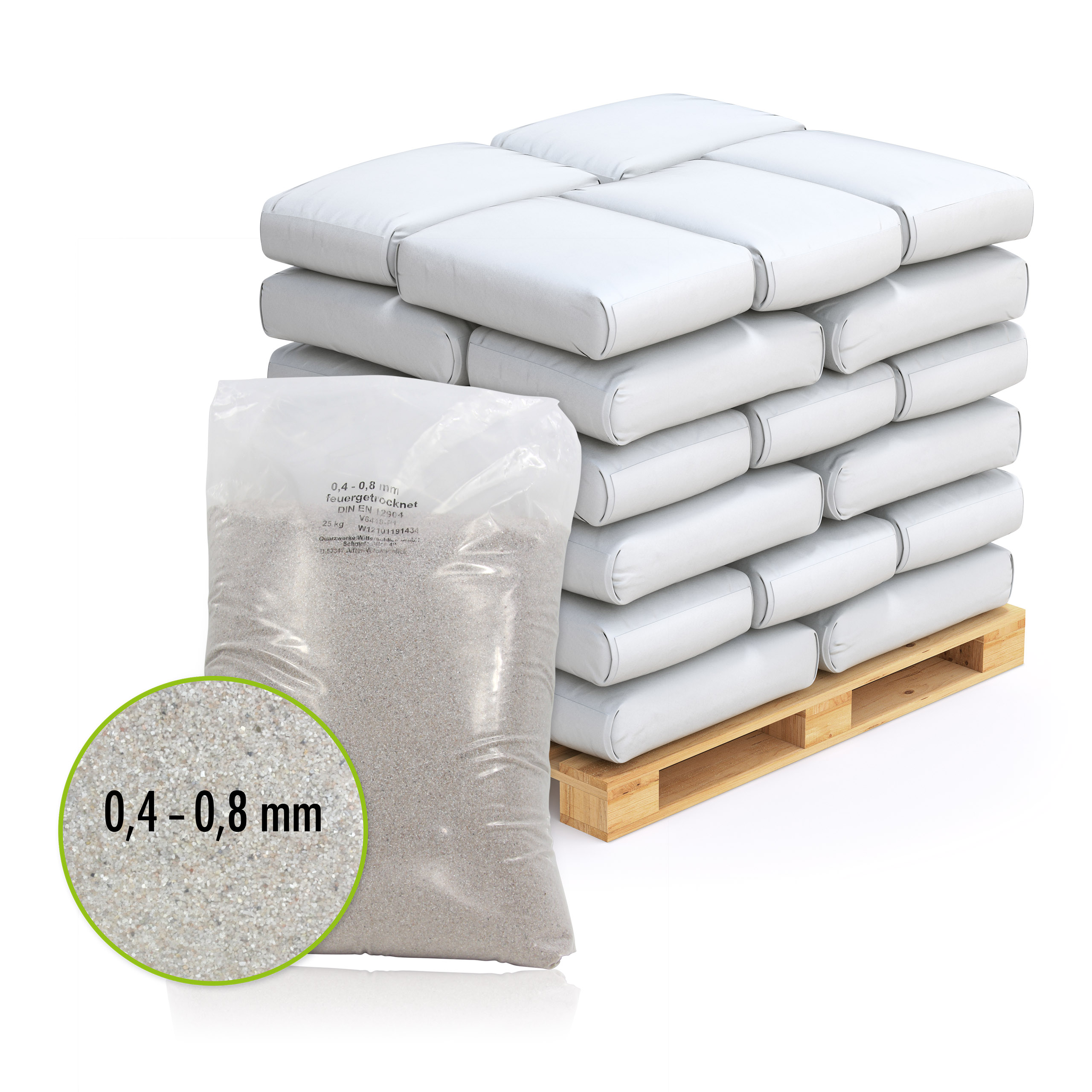 25 kg de Sable de Quartz Premium pour Filtre 0,4 - 0,8 mm
