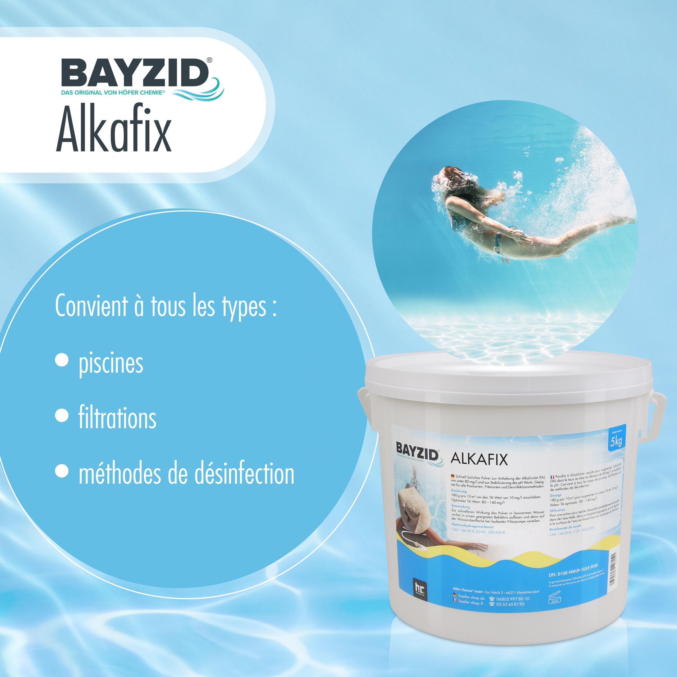 1 kg BAYZID® Alkafix pour augmenter l'alcalinité (TA)