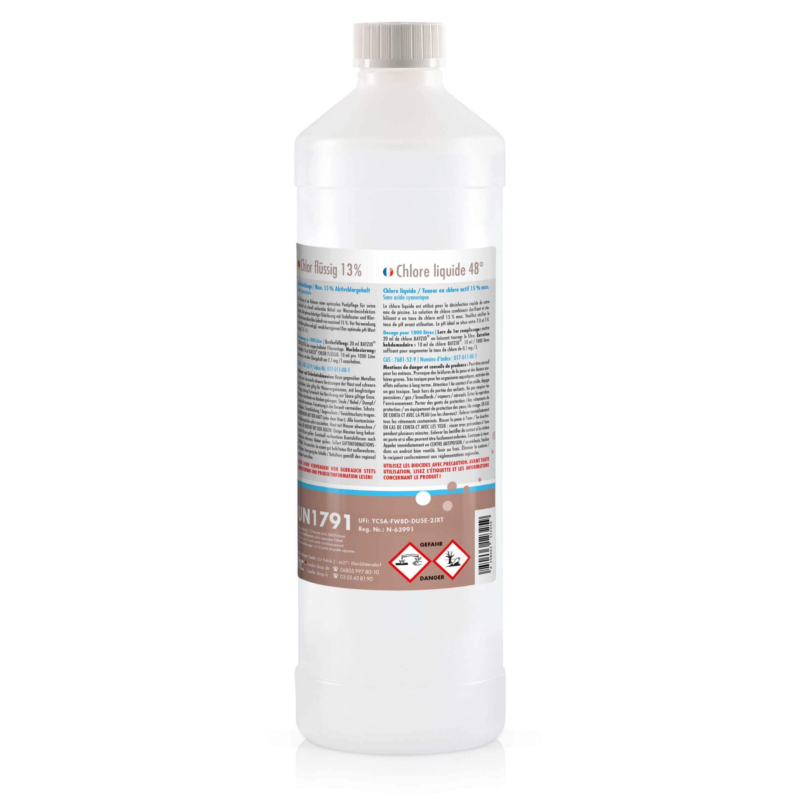 1 kg Chlore liquide BAYZID® SPA pour Spa, jacuzzis & pataugeoires