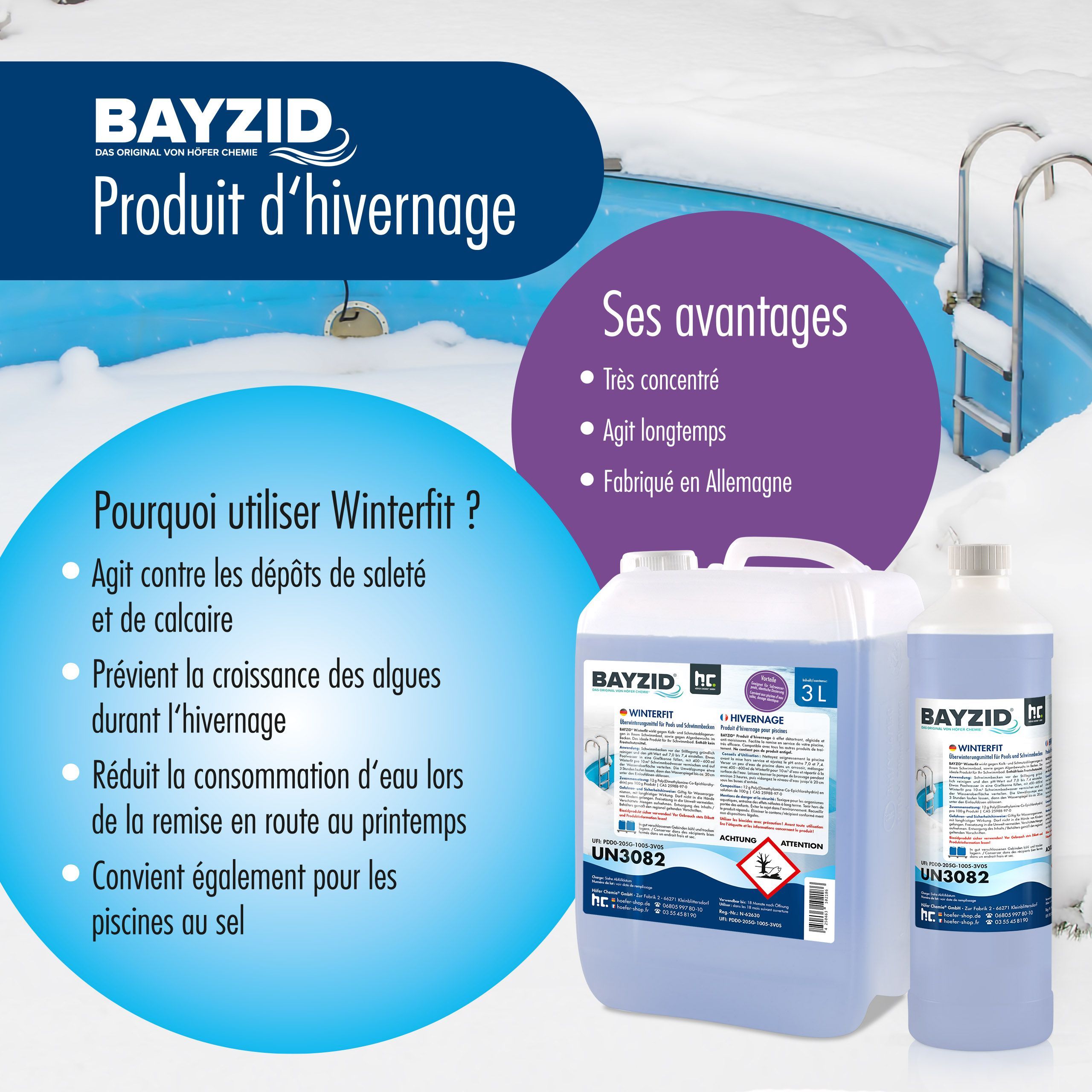 5 L Produit d'hivernage BAYZID® pour piscine