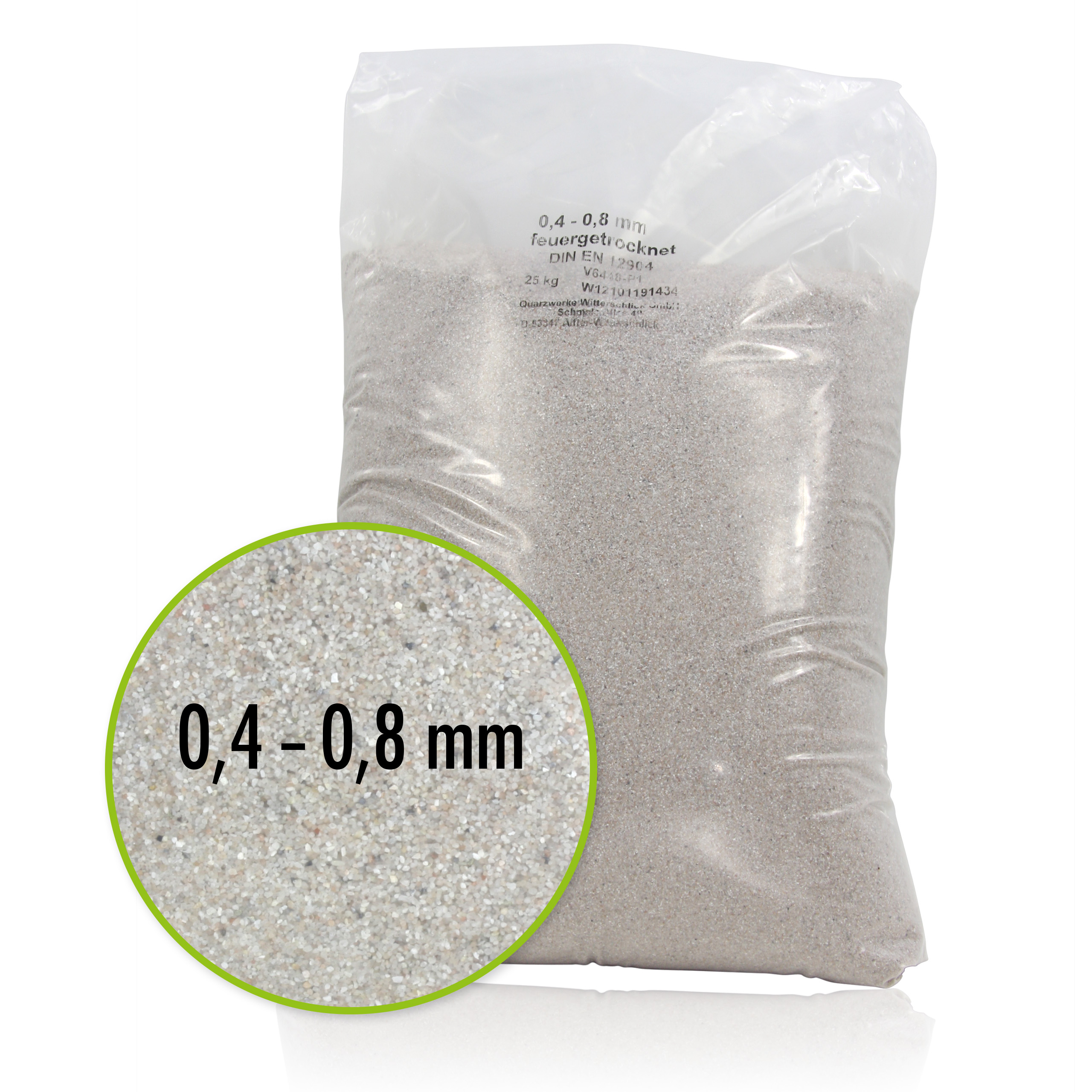 25 kg de Sable de Quartz Premium pour Filtre 0,4 - 0,8 mm