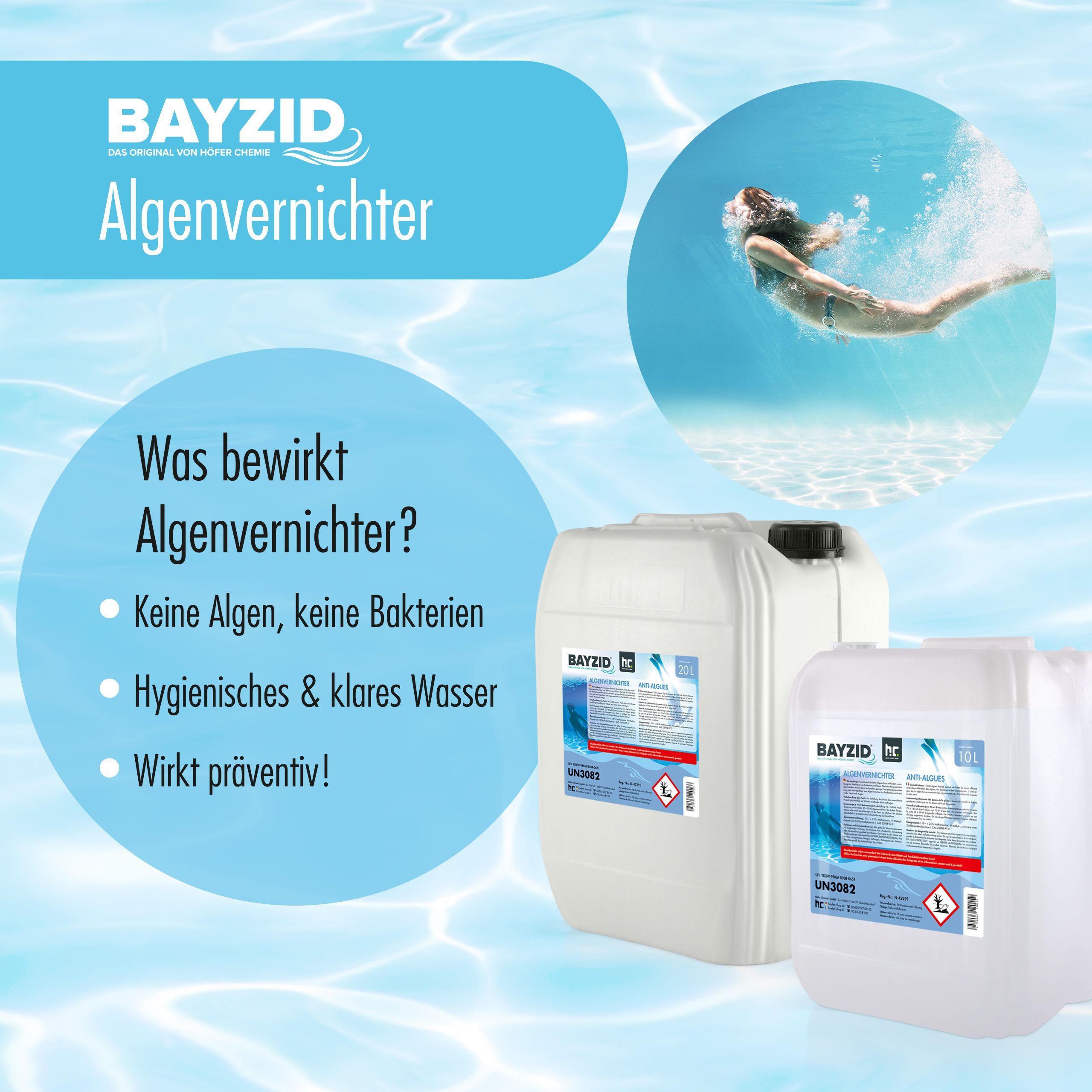 20 L BAYZID® Algicide Prévention des algues