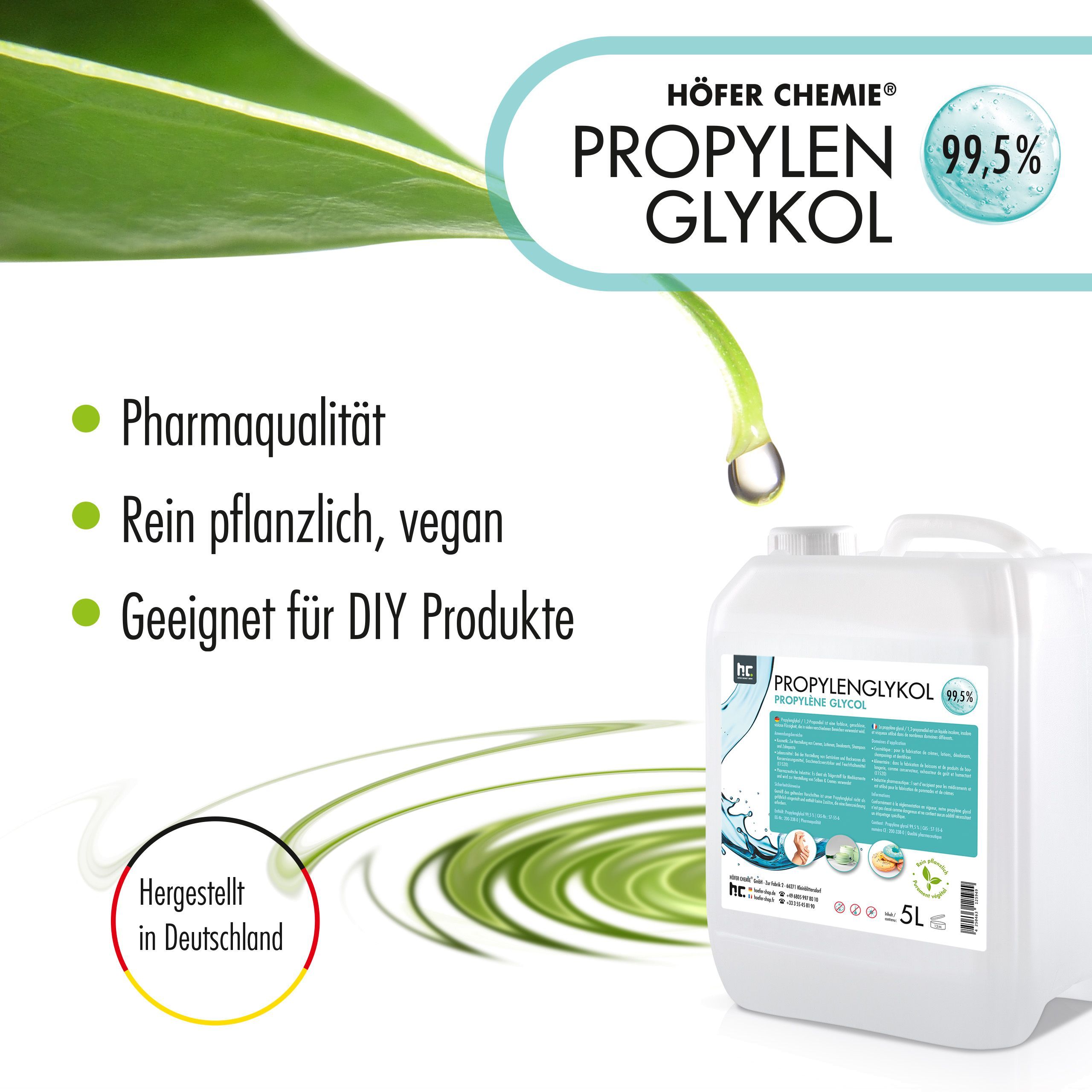 1 L Propylène Glycol 99,5% en qualité pharmaceutique