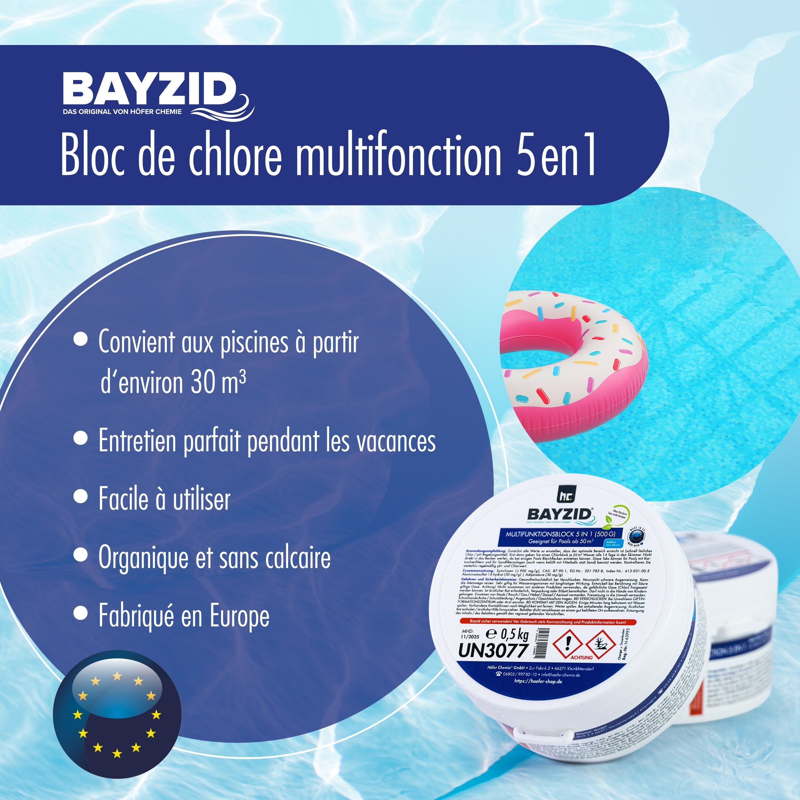 Bayzid® Chlore multifonction, bloc de 500g
