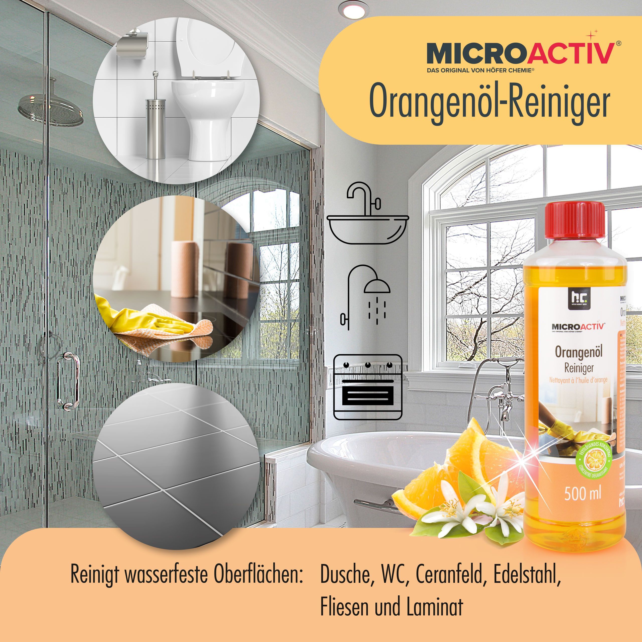 500 ml Microactiv® Nettoyant à l'huile d'orange