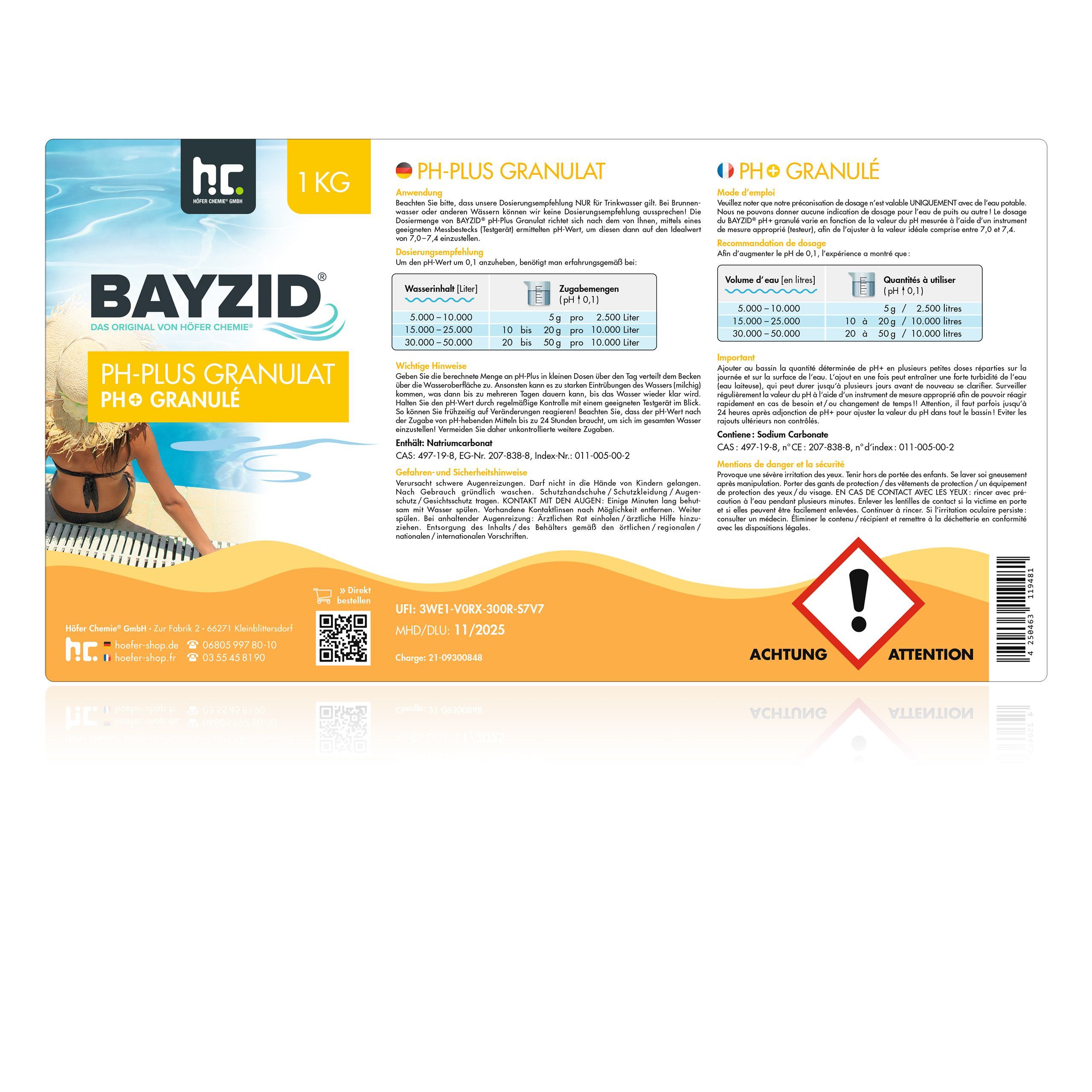 1 Kg Bayzid® pH plus granulé