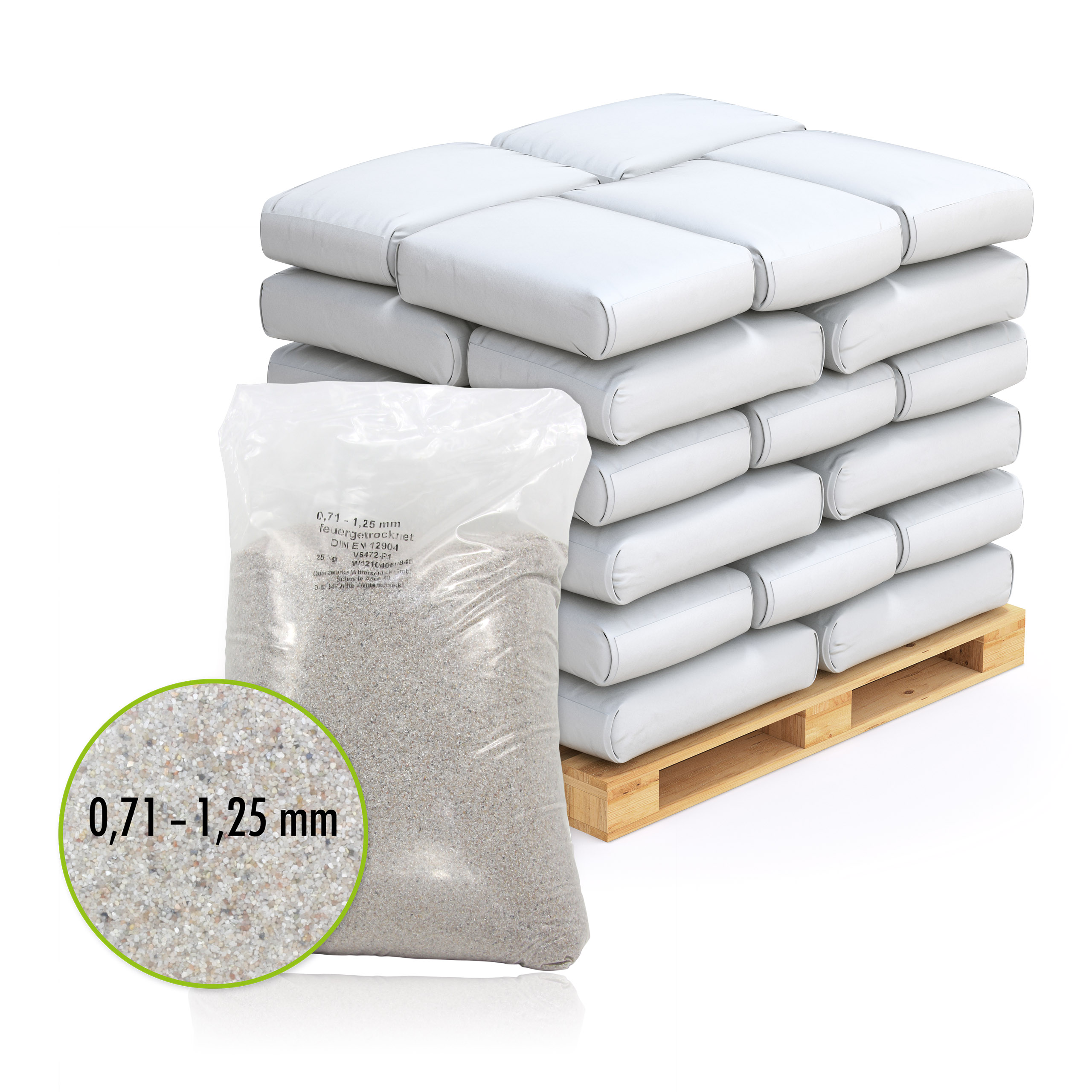 25 kg de Sable de Quartz Premium pour Filtre 0,71 - 1,25 mm