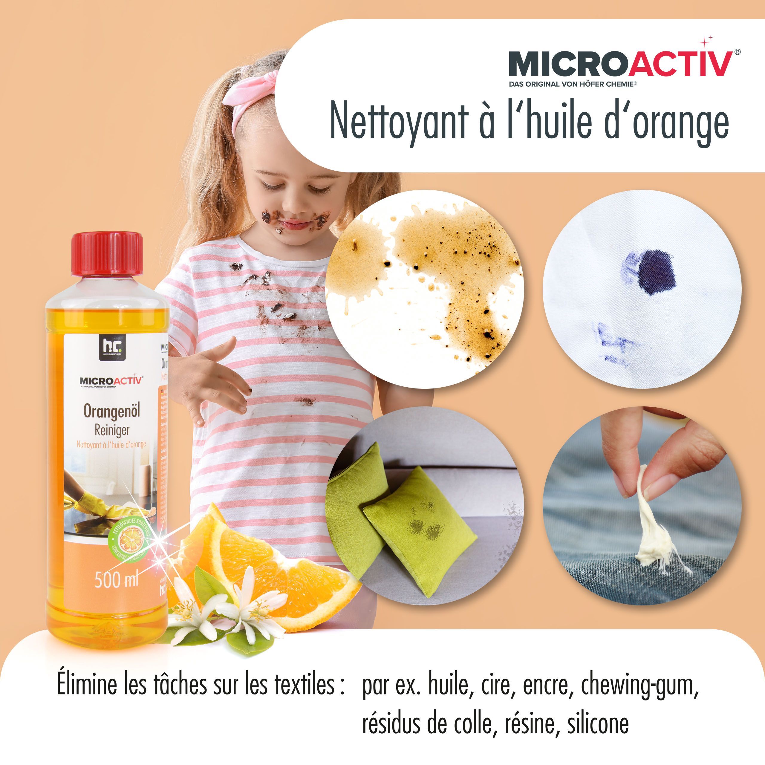 500 ml Microactiv® Nettoyant à l'huile d'orange