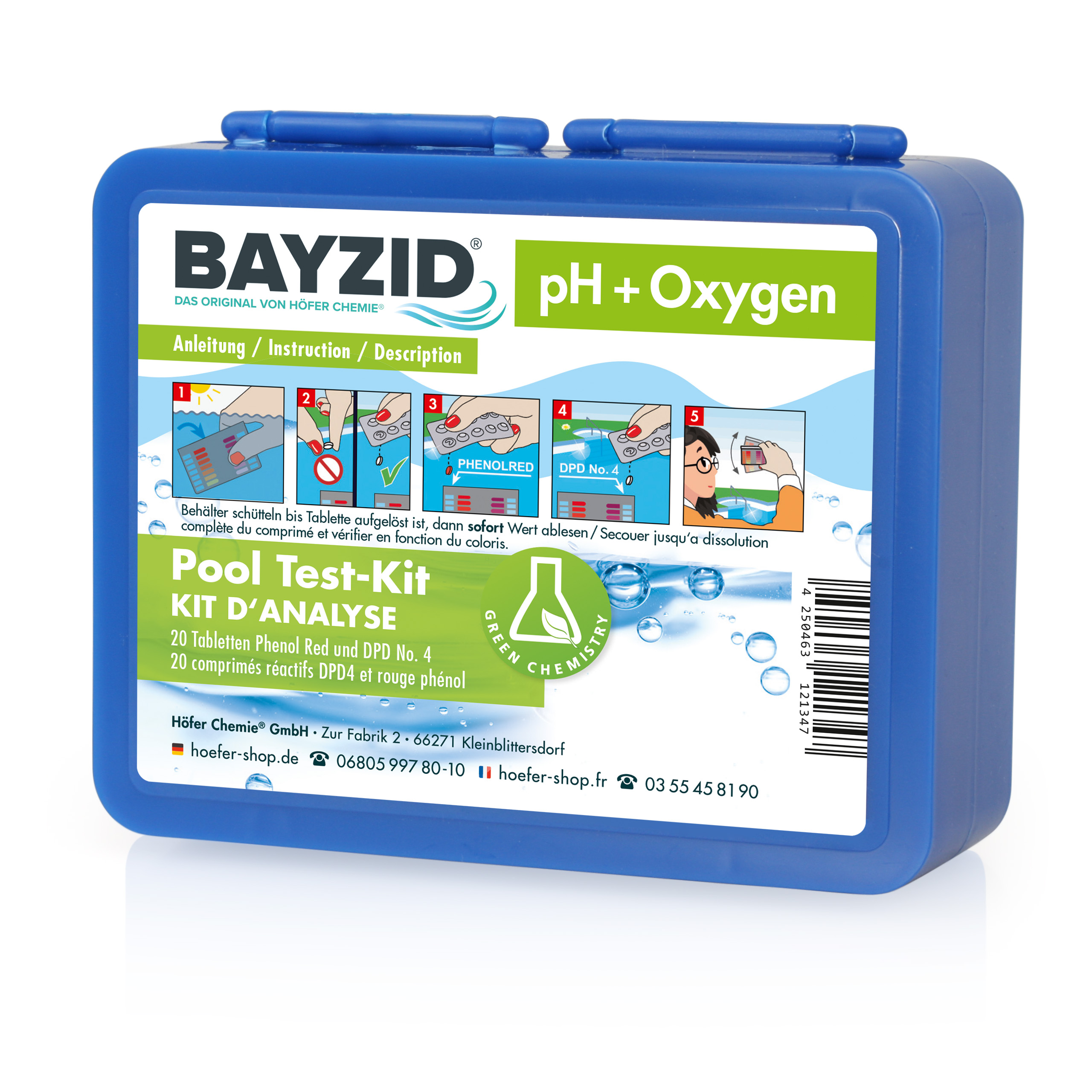 Kit de test pour mesurer la teneur en oxygène actif & le pH