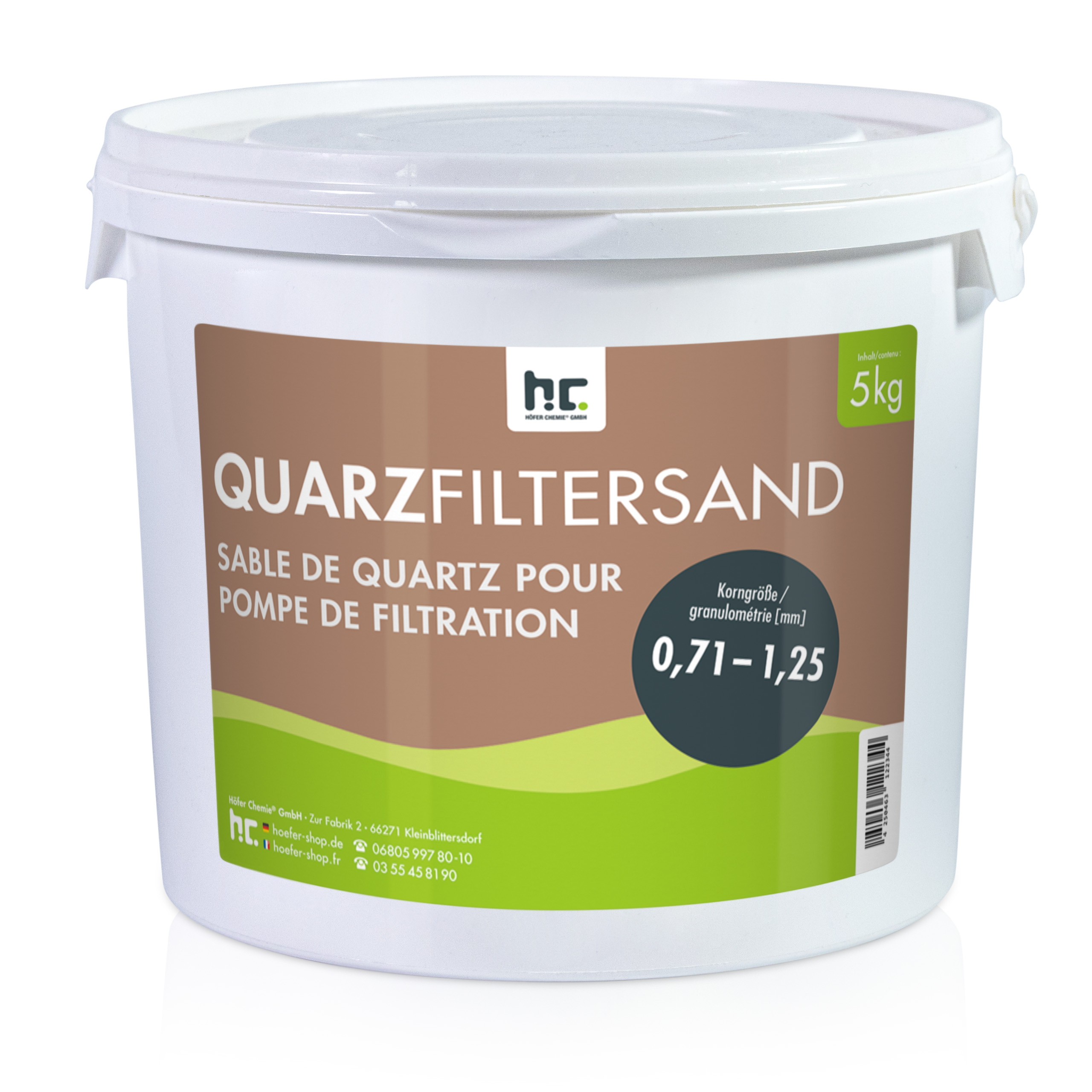 5 kg de Sable de Quartz Premium pour Filtre 0,71 - 1,25 mm