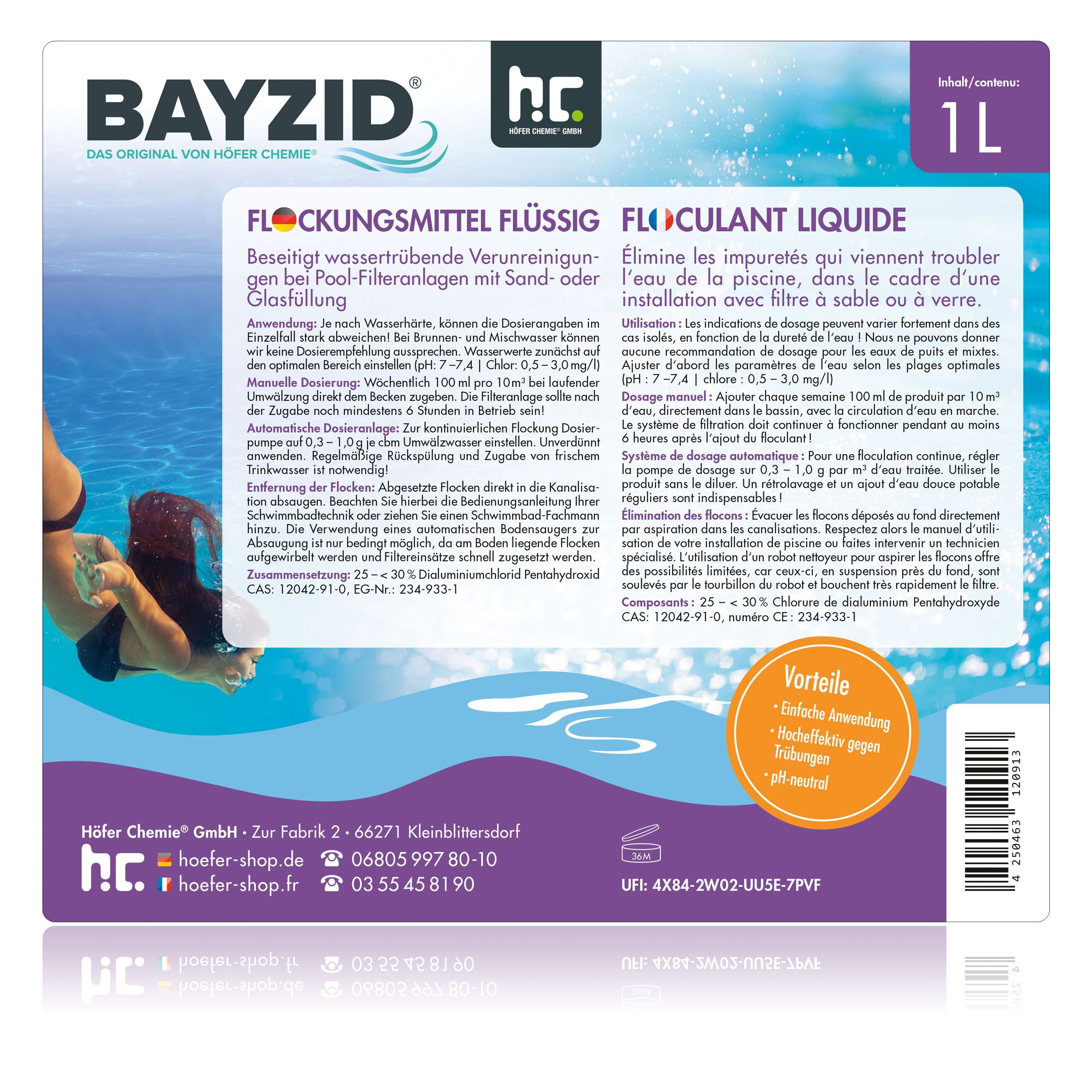 1 L BAYZID® Floculant liquide pour piscine