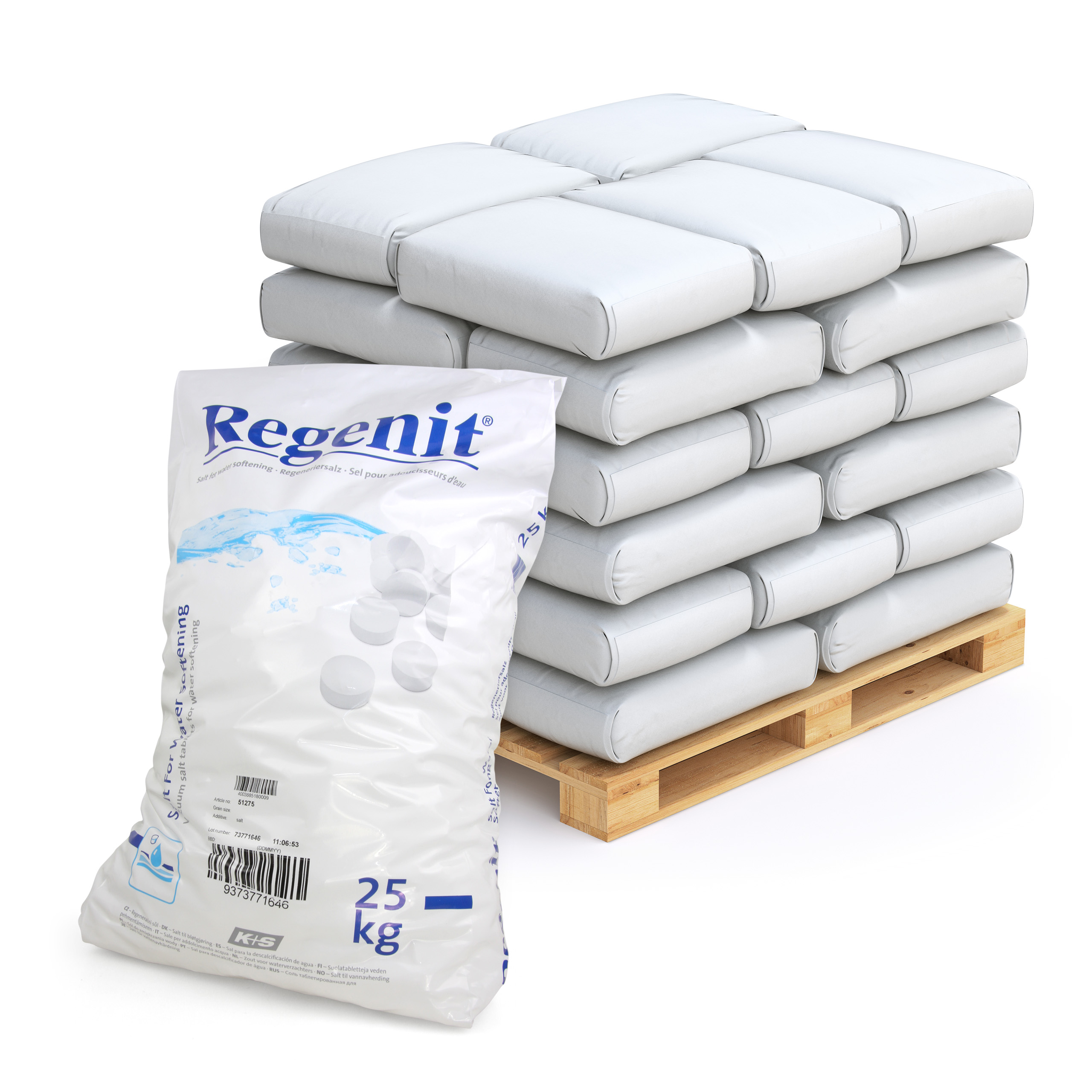 25 kg Comprimés de sel évaporé Regenit® pour la régénération des adoucisseurs d'eau