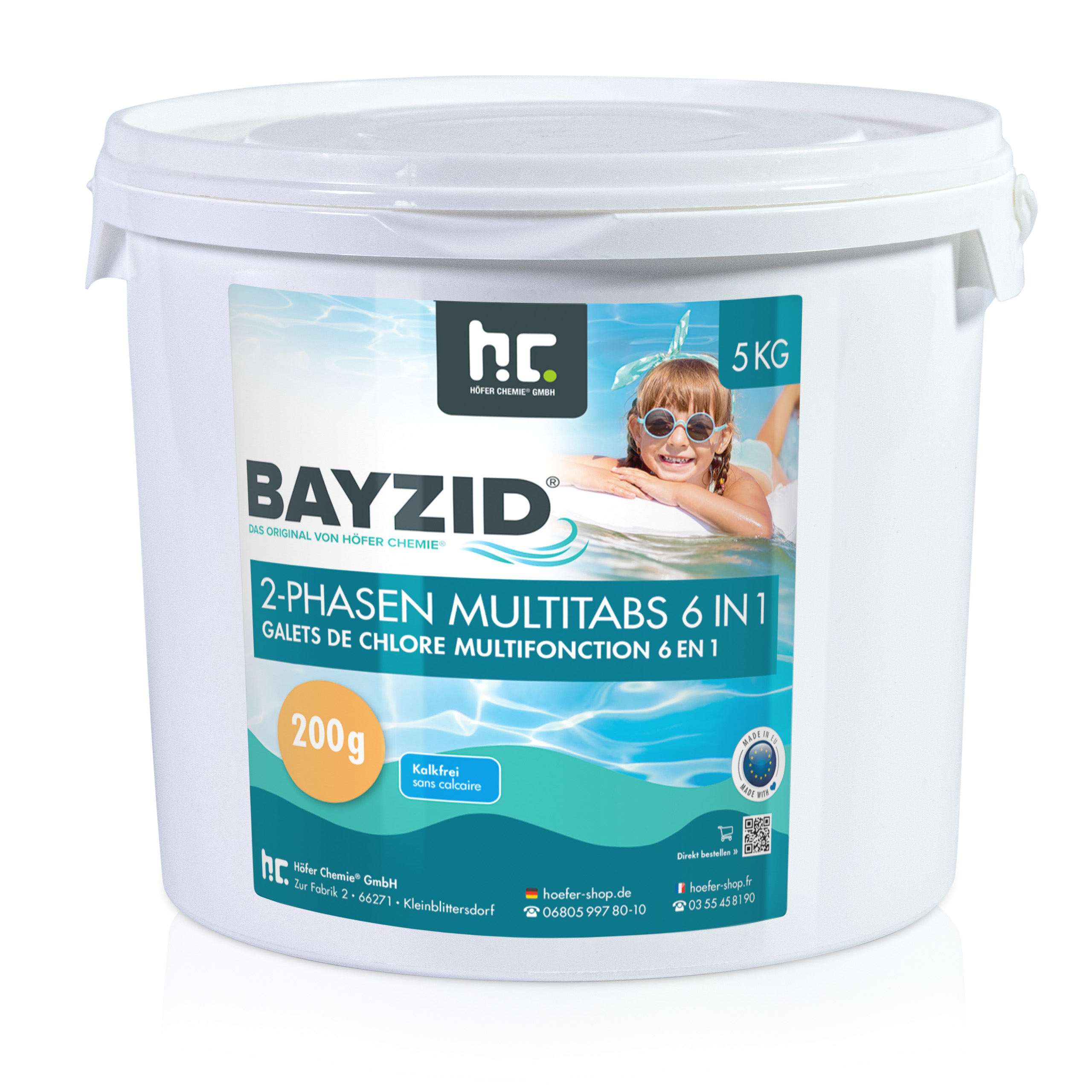 5 kg BAYZID® Galets de chlore biphases (200g) 6en1