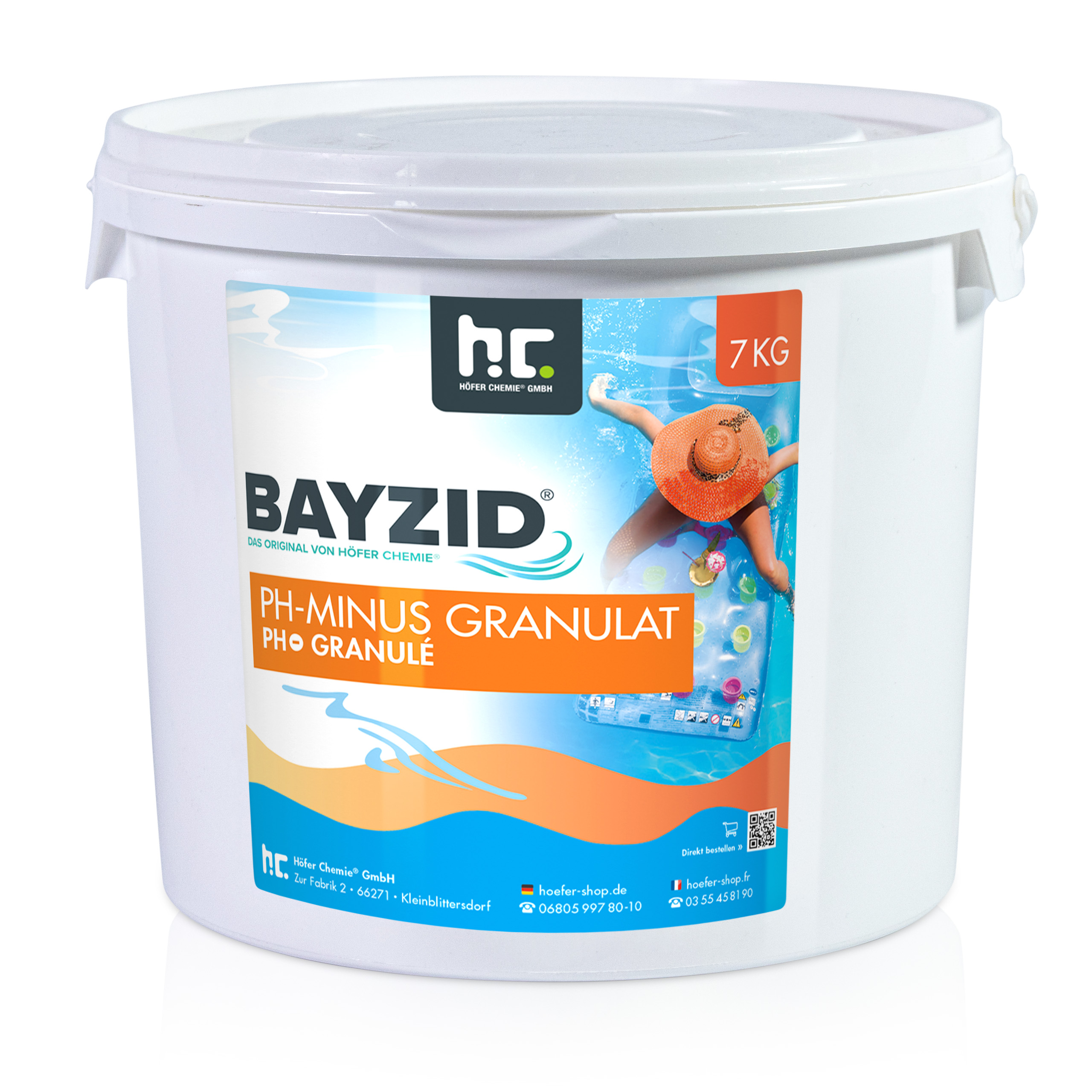 7 kg BAYZID® pH Moins en granulés pour la piscine